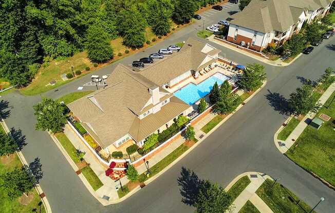Aerial of Legacy Cornelius clubhouse