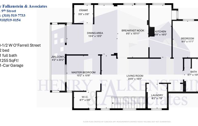 2 beds, 1 bath, 1,255 sqft, $1,950