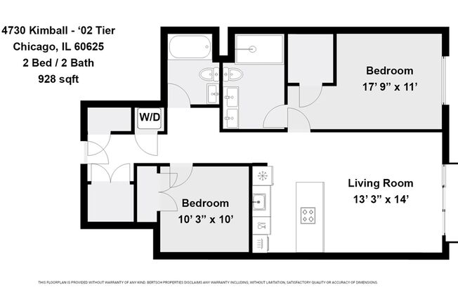 2 beds, 2 baths, 928 sqft, $2,095, Unit 4730-302