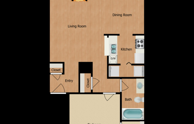 1 bed, 1 bath, 720 sqft, $996