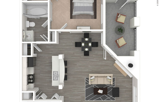 1 bed, 1 bath, 728 sqft, $1,105