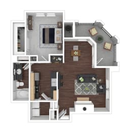 1 bed, 1 bath, 836 sqft, $1,369