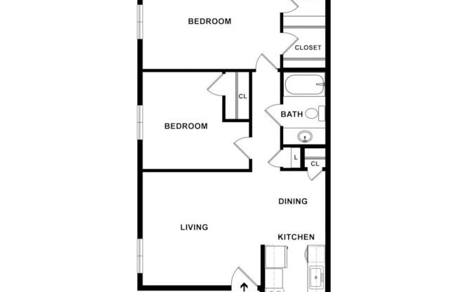 2 beds, 1 bath, 820 sqft, $1,450