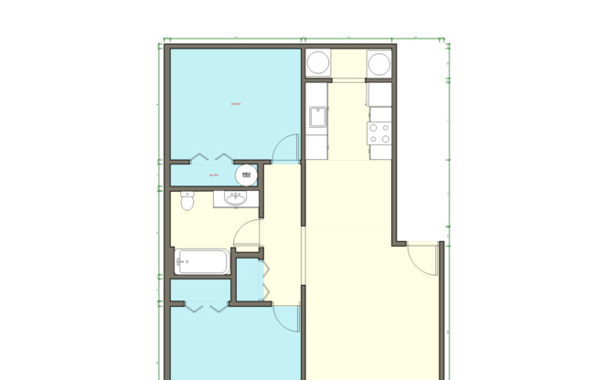 2 beds, 1 bath, 808 sqft, $1,650, Unit 203*