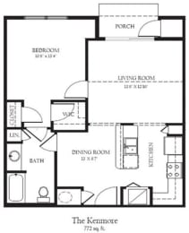 1 bed, 1 bath, 772 sqft, $1,450