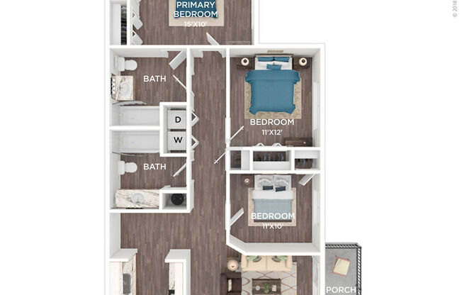 3 beds, 2 baths, 1,224 sqft, $1,409