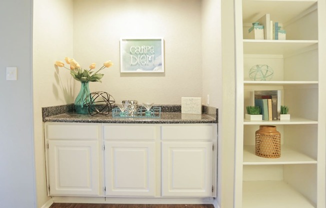 Mini bar and built in shelf