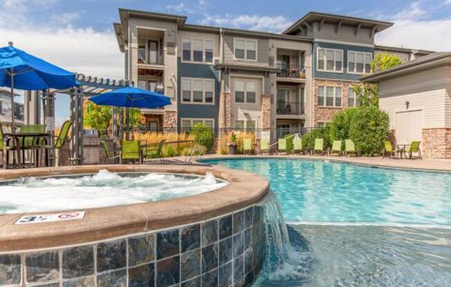 Hot Tub And Swimming Pool at Avena Apartments, Thornton, CO, 80233