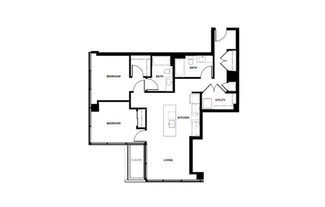 2 beds, 2 baths, 1,057 sqft, $4,495, Unit 414