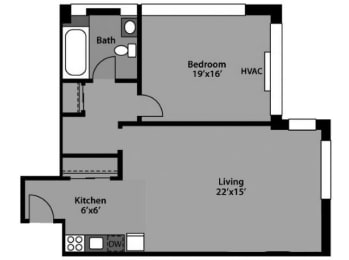 1 bed, 1 bath, 700 sqft, $2,015