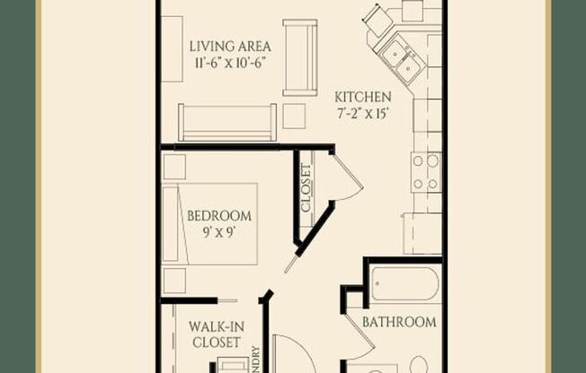 Studio, 1 bath, 557 sqft, $1,565, Unit 104-311