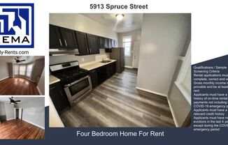 Spacious Classic West Philly 4 Bedroom w/ Updated Kitchen for Rent!