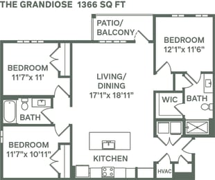 3 beds, 2 baths, 1,366 sqft, $2,390