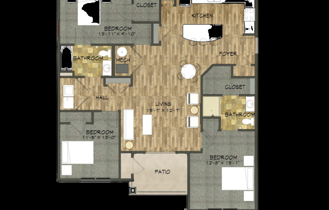 3 beds, 2 baths, 1,392 sqft, $1,759