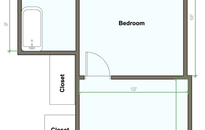 1 bed, 1 bath, 370 sqft, $875, Unit 310