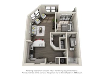 1 bed, 1 bath, 854 sqft, $1,840