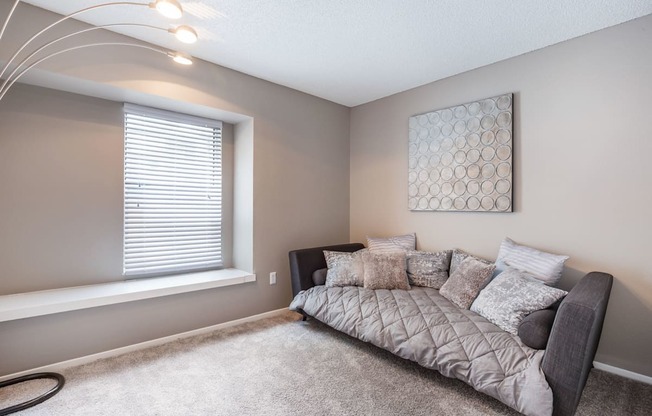 Model Unit Bedroom at Greensview Apartments in Aurora, Colorado, CO