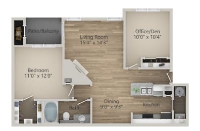 1 bed, 1 bath, 895 sqft, $1,783