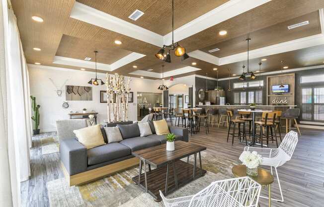 Stylish Clubroom with Hardwood Flooring, Aventura at Maryland Oaks, Maryland Heights, MO