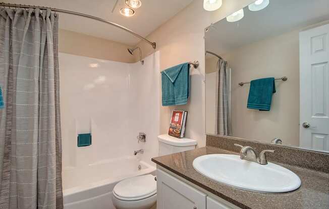 Mirror in Bathroom at Wilbur Oaks Apartments, Thousand Oaks, California