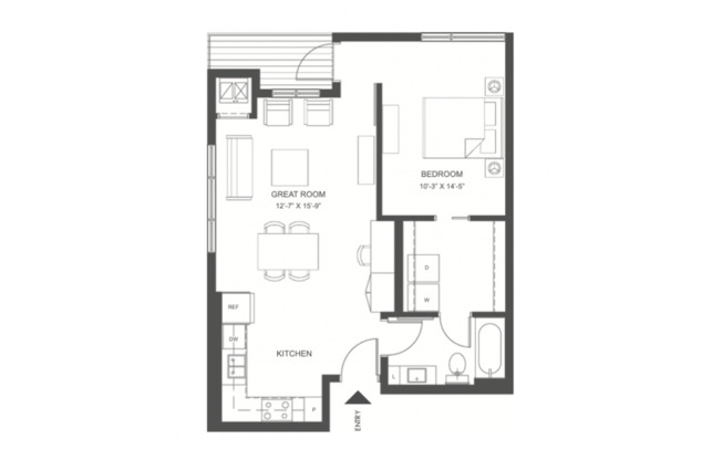 1 bed, 1 bath, 686 sqft, $1,795, Unit 501