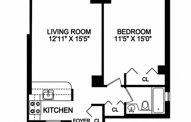 1 bed, 1 bath, 650 sqft, $5,900, Unit 22A
