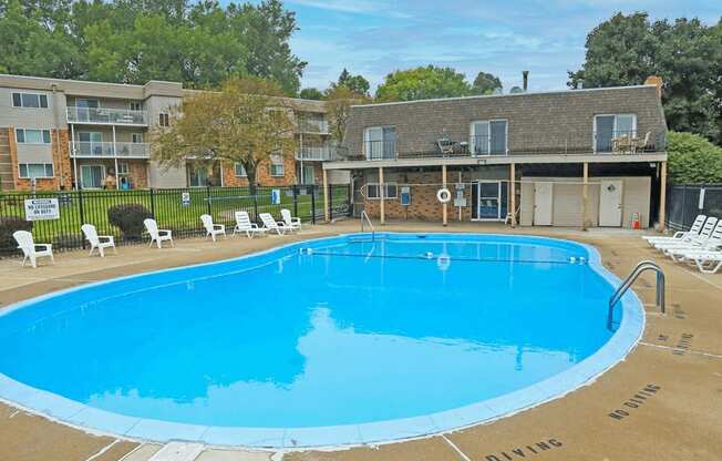 Sparkling swimming pool at Sioux City Apartments