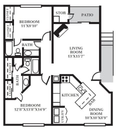 2 beds, 2 baths, 1,018 sqft, $1,175