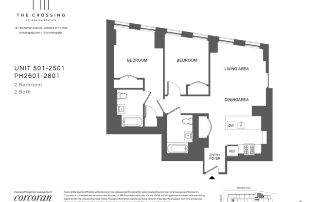 2 beds, 2 baths, $3,185, Unit 1801