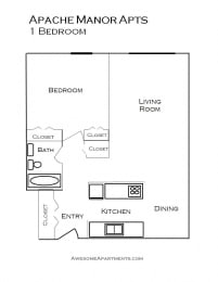 1 bed, 1 bath, 667 sqft, $1,209