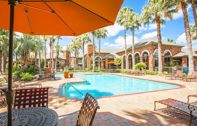 the swimming pool at our apartments in palm springs