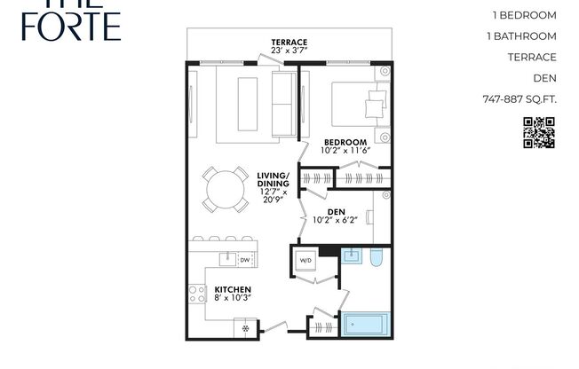 1 bed, 1 bath, 887 sqft, $3,499, Unit APT. 334
