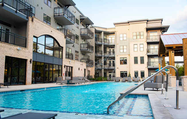 Pool View at One Riverside Apartments, Chattanooga, Tennessee