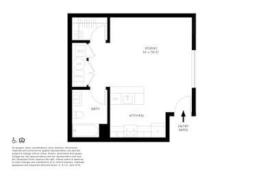Studio, 1 bath, 519 sqft, $1,480