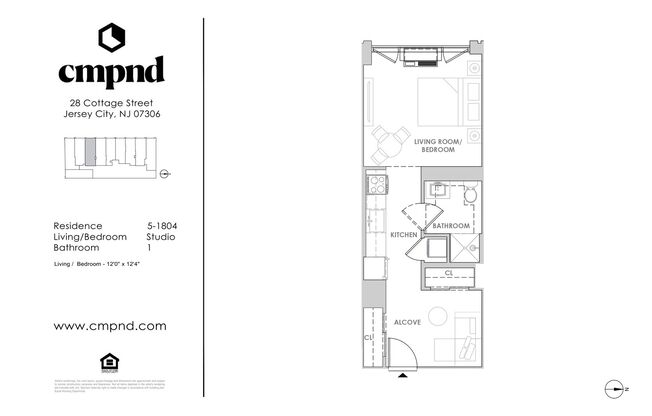 Studio, 1 bath, 391 sqft, $2,600, Unit 1604