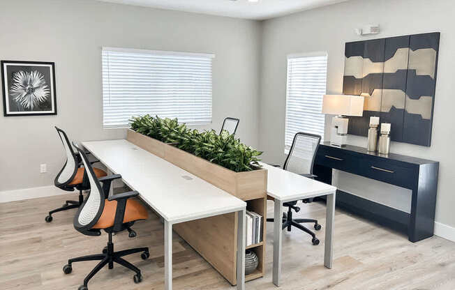 Executive business center in clubhouse