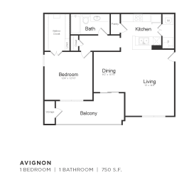 1 bed, 1 bath, 750 sqft, $1,455