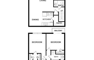 2 beds, 2.5 baths, 1,104 sqft, $1,275