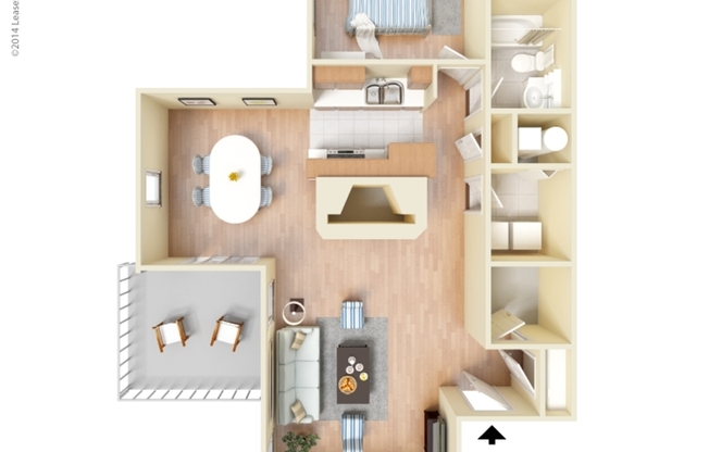 1 bed, 1 bath, 842 sqft, $1,142