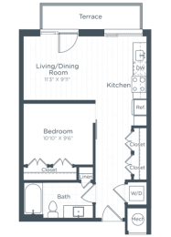 Studio, 1 bath, 602 sqft, $2,009