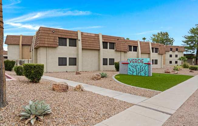 Front of Sign at Verde Apartments in Tucson, AZ, 85719