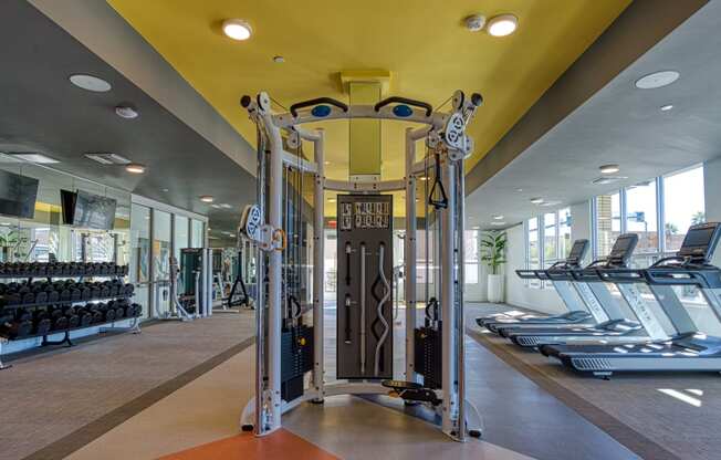 South Scottsdale Apartments - Lucent Scottsdale - fitness center with cardio and strength training equipment