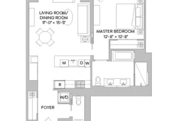 1 bed, 1.5 baths, 920 sqft, $7,500, Unit 12L