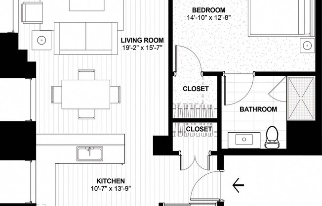 1 bed, 1 bath, 775 sqft, $1,634