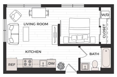 1 bed, 1 bath, 508 sqft, $1,359