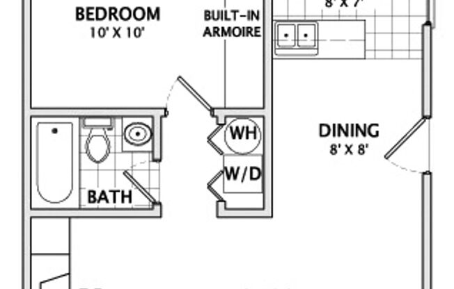 1 bed, 1 bath, 481 sqft, $865