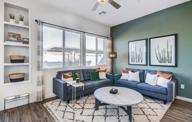 Living Room With Expansive Window at Avilla Gateway, Phoenix, Arizona