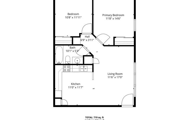 2 beds, 1 bath, 768 sqft, $1,199, Unit 1020-01