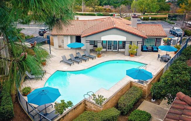 Aerial view of the pool