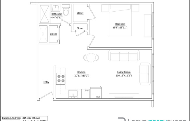 1 bed, 1 bath, 566 sqft, $1,938, Unit 104